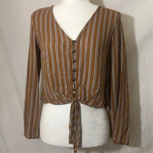 button down crop top